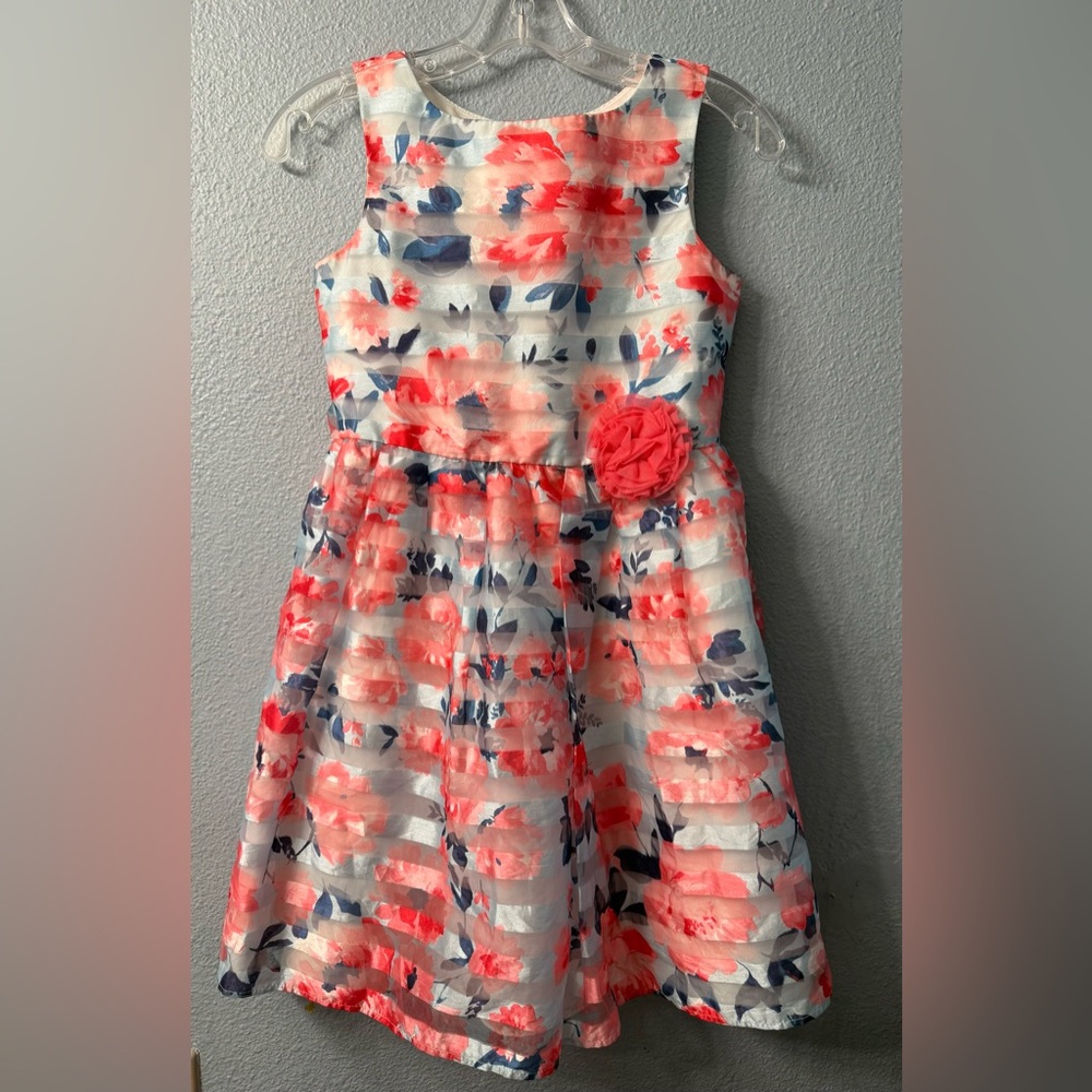 Jona Michelle Pink and Gray Embellished Tiered Sundress for Weddings